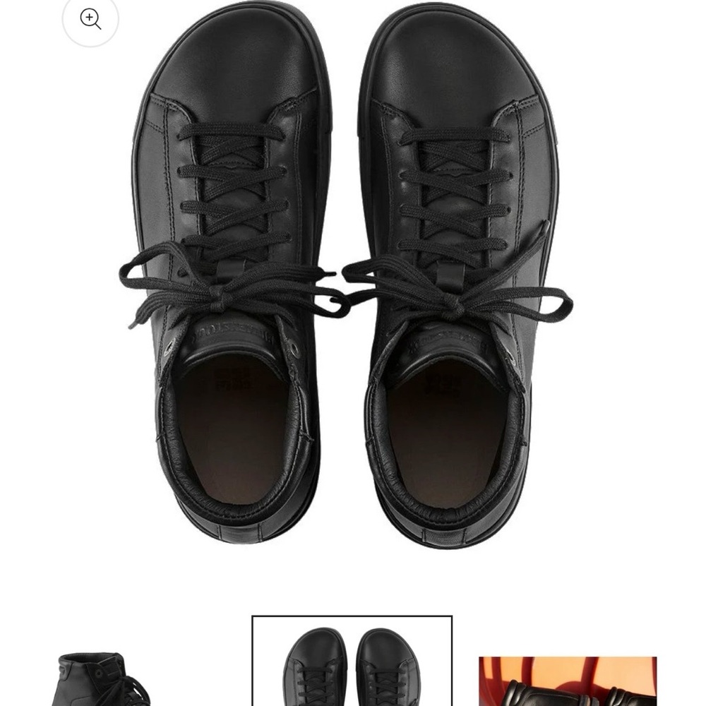 Classic Black Leather Sneakers - Picture 2 of 3